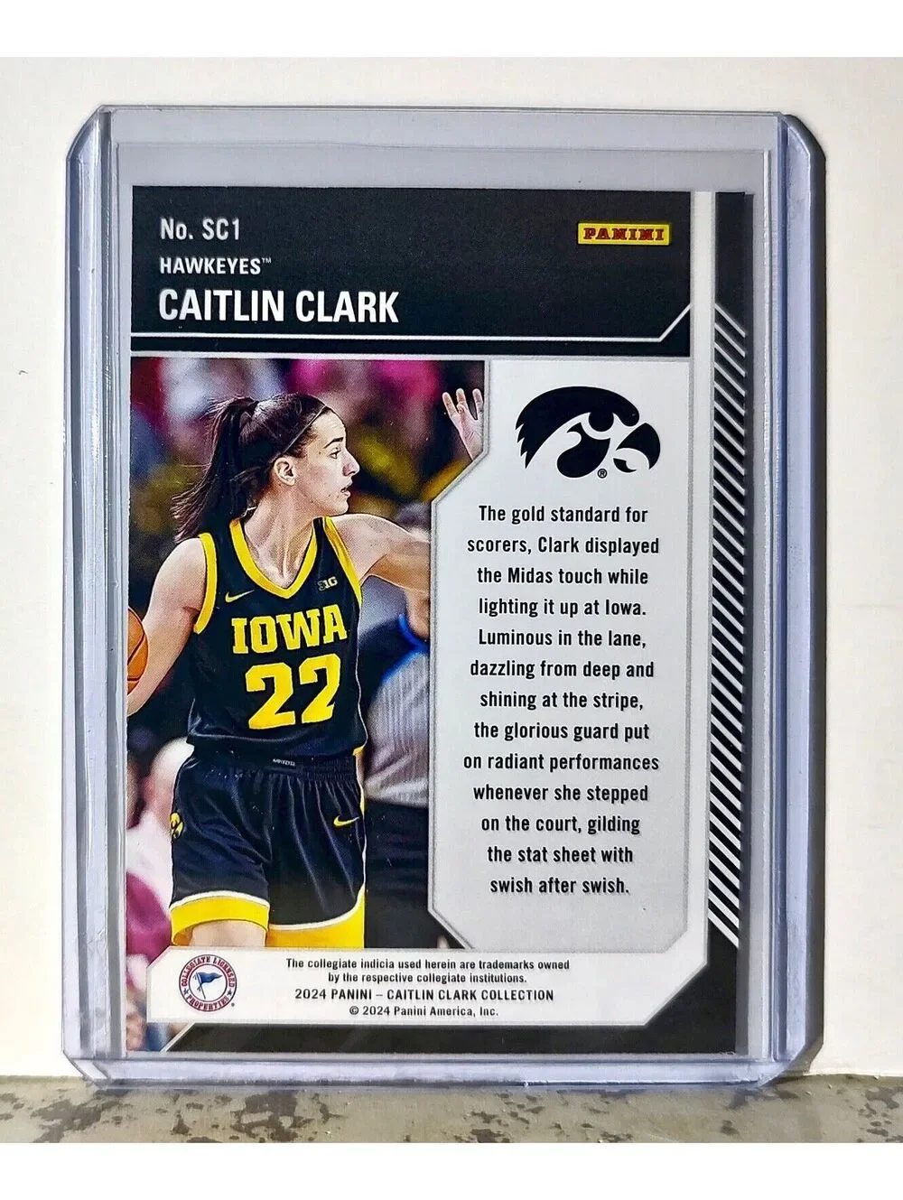 2024 Caitlin Clark Panini Contenders #SC1 School Colors Basketball Card Hawkeyes